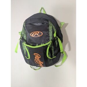 Rawlings Backpack Black/Green Canvas Zippered